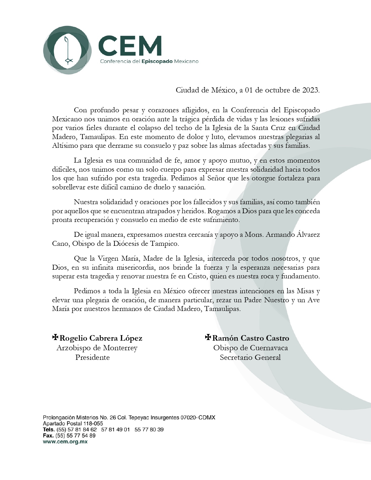 Comunicado Derrumbe Iglesia Tamaulipas page 0001
