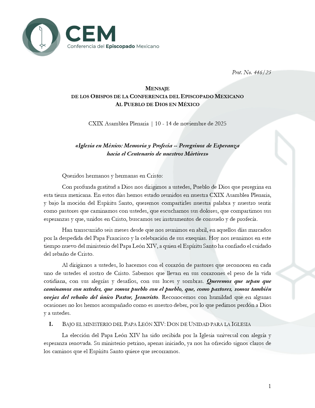 Mensaje al Pueblo de Dios CXIX AP page 0001