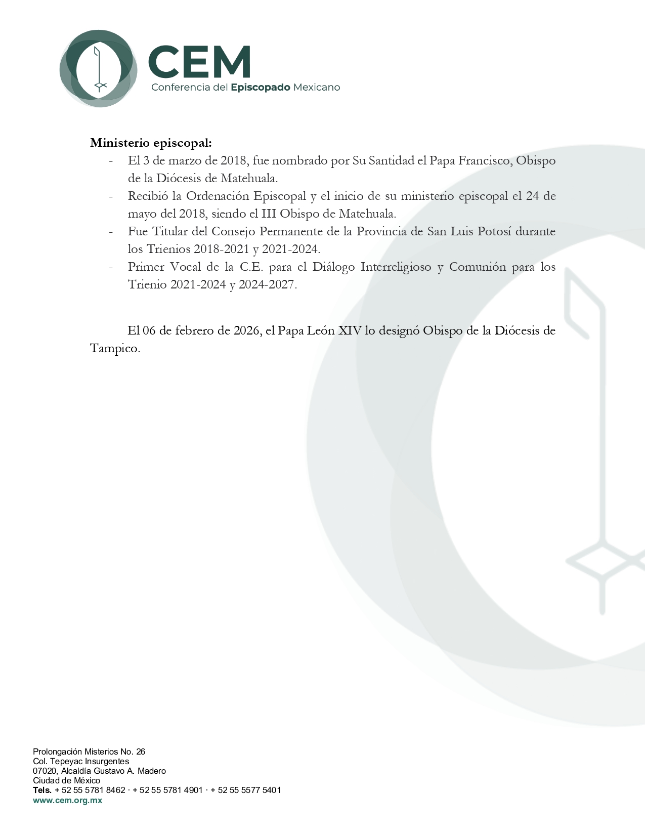 Nombramiento Diócesis de Tampico page 0003