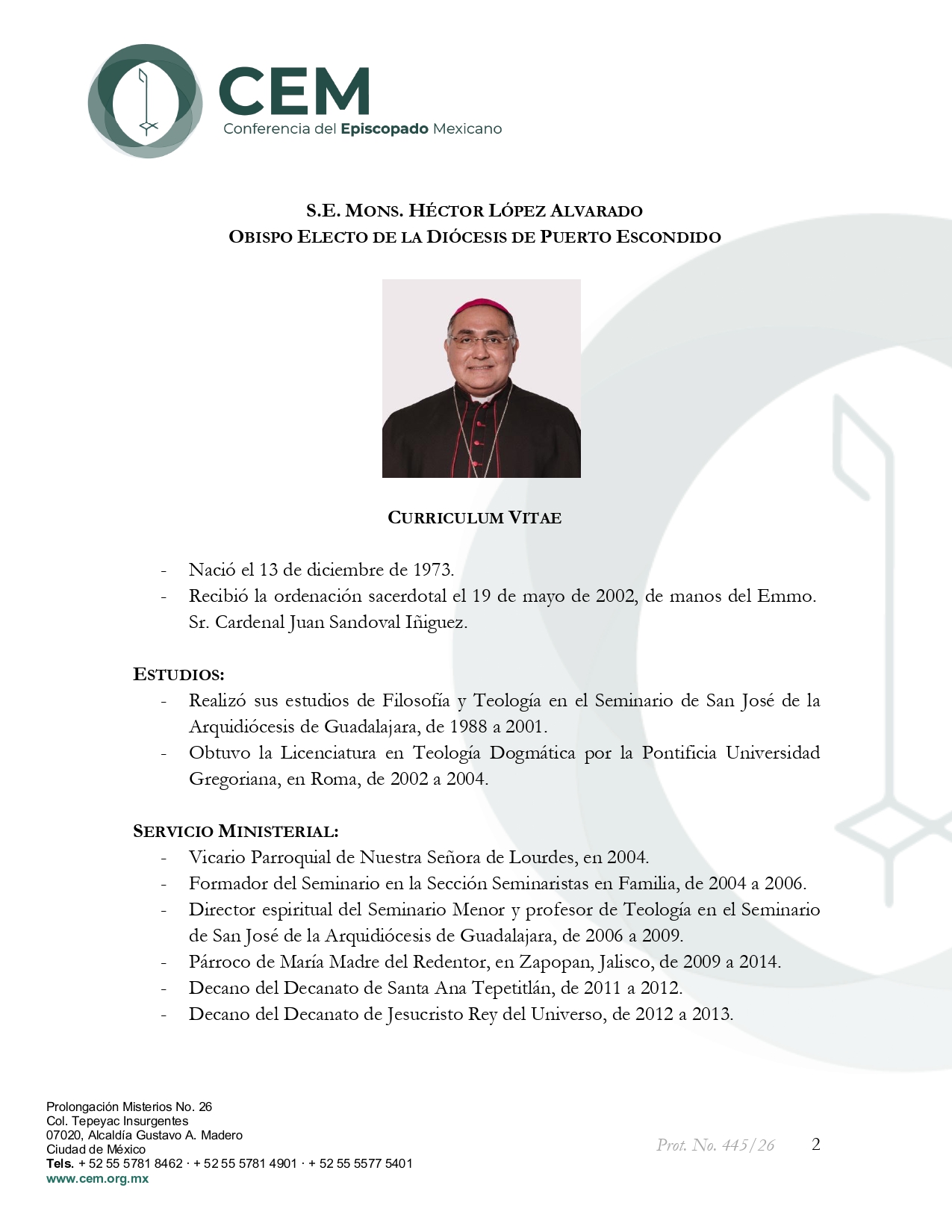 Aceptación de renuncia y sucesión Obispo de Puerto Escondido page 0002