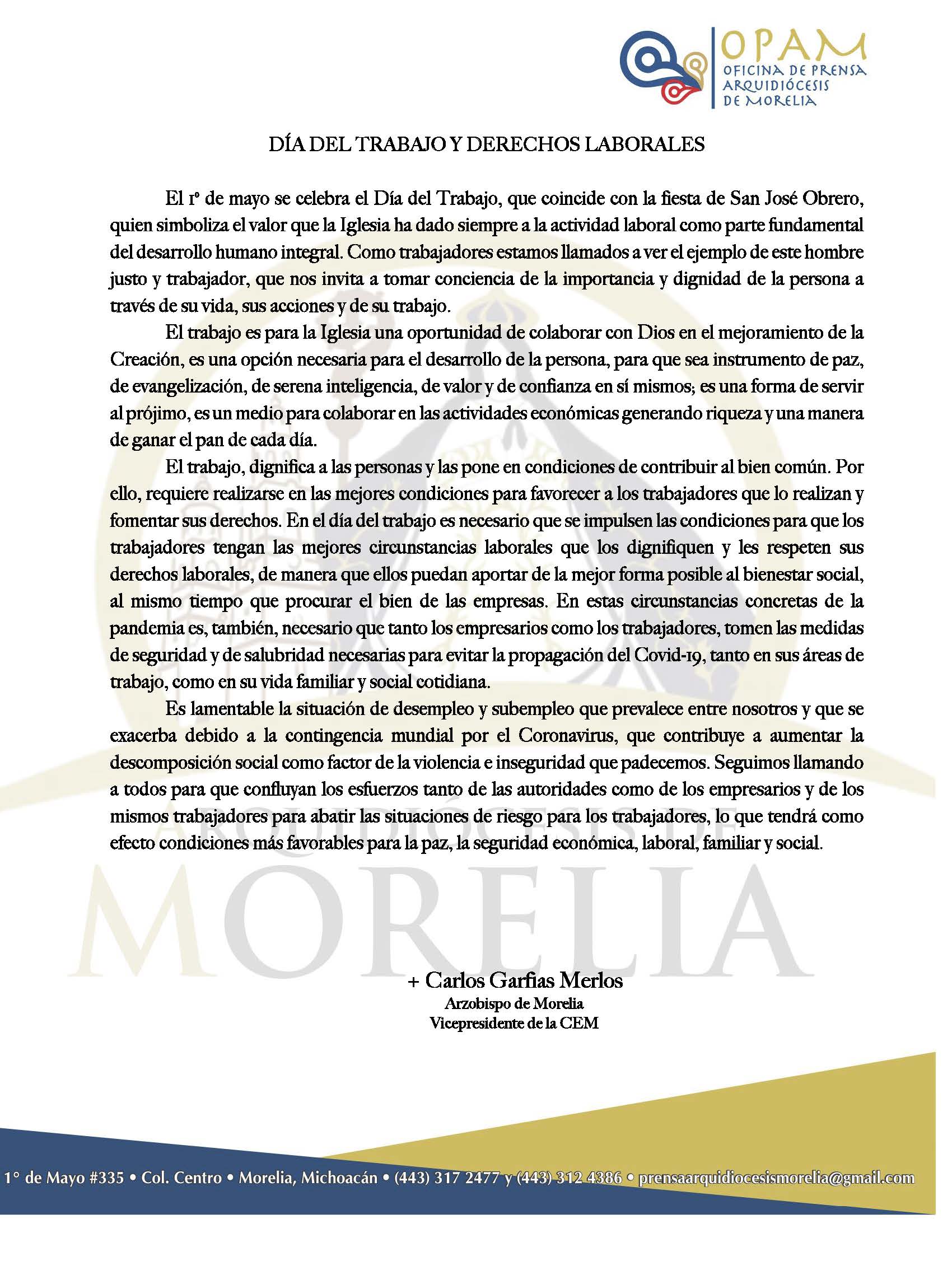 200426 Arquidiocesis de Morelia COMUNICADO 16 20 Página 2